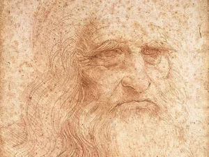 Facsimile of self-portrait drawing of Leonardo da Vinci